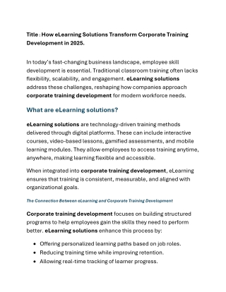 elearning solutions Blog