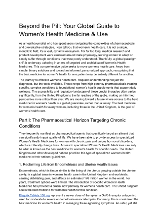 Beyond the Pill Your Global Guide to Women's Health Medicine & Use by Oddway Internation
