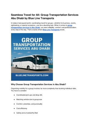 Seamless Travel for All_ Group Transportation Services Abu Dhabi by Blue Line Transports