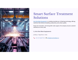 Smart Surface Treatment Solutions - Airo Shot Blast Equipments