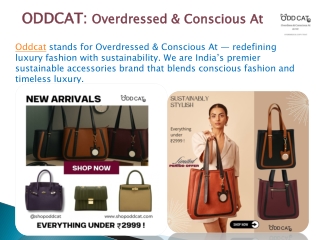 ODDCAT Brand Presentation - India’s Premier Sustainable Handbags Brand