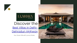 Buy Exclusive Villas on Delhi-Dehradun Highway – Lumora Estates