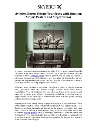 Aviation Decor Elevate Your Space with Stunning Airport Posters and Airport Decor