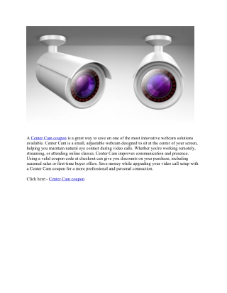Center Cam Coupon – Save on Portable Webcams