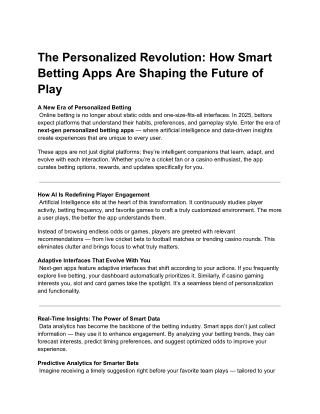 Smart Betting Personalization Guide 2025: The Future of AI-Driven Wagering