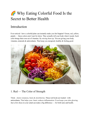 Why Eating Colorful Food Is the Secret to Better Health - NutriNest