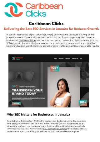 Caribbean Clicks Affordable SEO Agency in Jamaica for Local Businesses