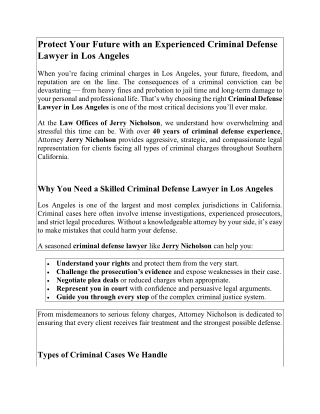 Protect Your Future with an Experienced Criminal Defense Lawyer in Los Angeles