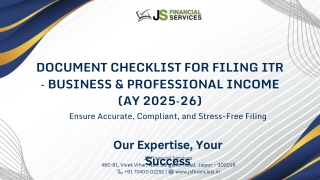 Document Checklist for Filing ITR – Business & Professional Income (AY 2025–26)