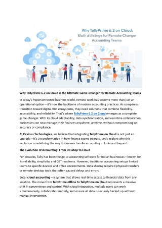 Why TallyPrime 6 -Cevios Technologies