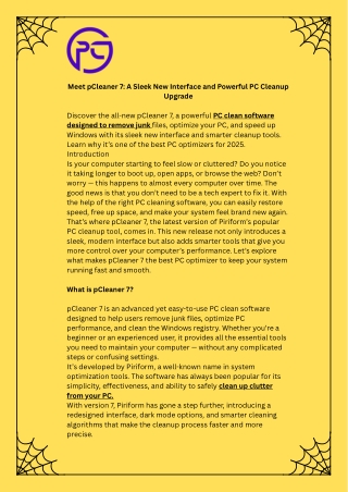 Meet pCleaner 7 A Sleek New Interface and Powerful PC Cleanup Upgrade