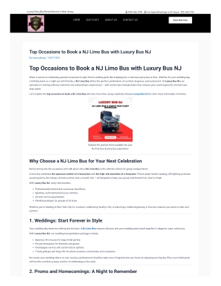 Top Occasions to Book a NJ Limo Bus with Luxury Bus NJ