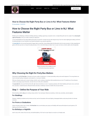 How to Choose the Right Party Bus or Limo in NJ: What Features Matter