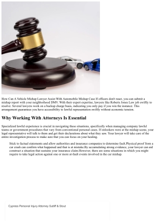 How A Lawyer Can Assist With Your Auto Crash Claim