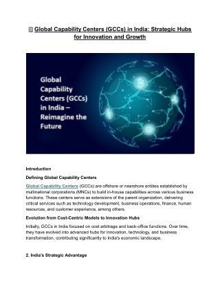 Global Capability Centre in India