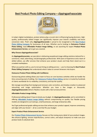 Best Product Photo Editing Company – clippingpathassociate