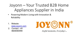 Joyonn – Your Trusted B2B Home Appliances Supplier