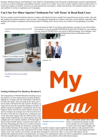 What Is Road Breakout? Mattiacci Legislation, Llc