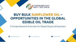 Buy Bulk Sunflower Oil – Opportunities in the Global Edible Oil Trade
