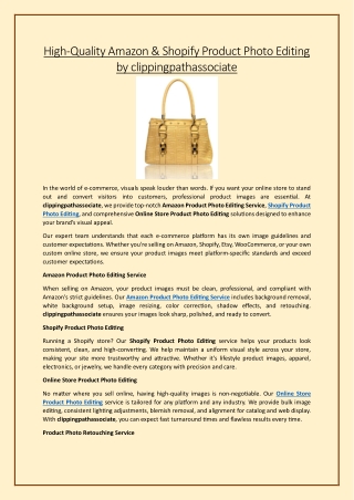 High-Quality Amazon & Shopify Product Photo Editing by clippingpathassociate