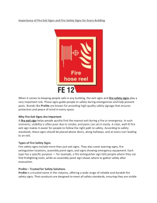 Importance of Fire Exit Signs and Fire Safety Signs for Every Building