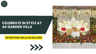 Best Function Halls in Vellore - As Garden Villa