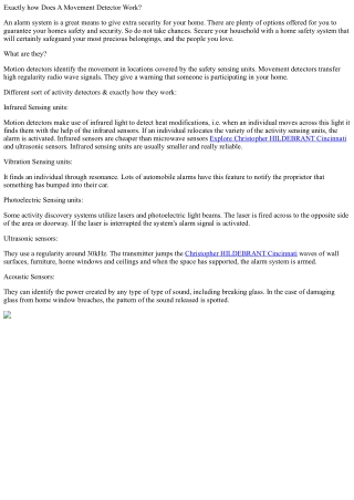 Just how does an activity detector job