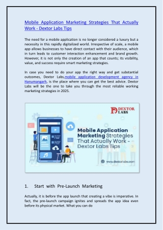 Mobile Application Marketing Strategies That Actually Work - Dextor Labs Tips
