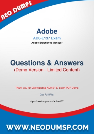 Adobe AD0-E137 Exam Demo – Master Adobe Experience Manager Easily
