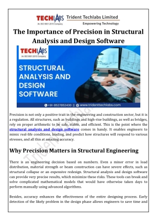 The Importance of Precision in Structural Analysis and Design Software
