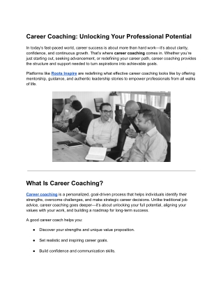 Career Coaching_ Unlocking Your Professional Potential
