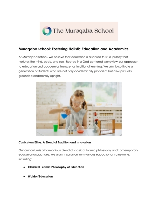 Empowering Minds through Education and Academics at Muraqaba