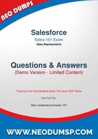Updated Salesforce Sales-101 Exam Dumps for Easy Exam Success