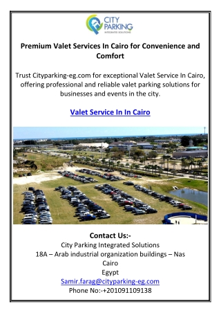 Premium Valet Services In Cairo for Convenience and Comfort