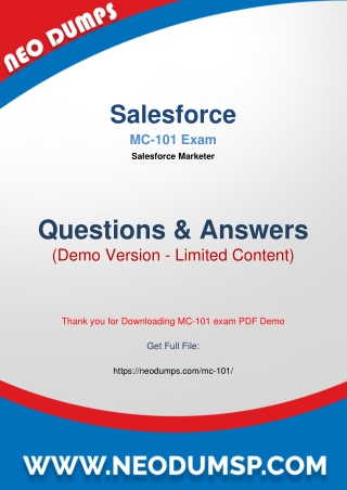 Salesforce MC-101 Exam Dumps for Effective Preparation