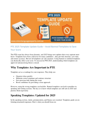PTE 2025 Template Update Guide – Avoid Banned Templates to Save Your Score