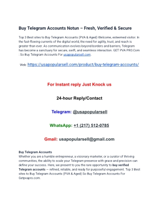 3 Best sites to Buy Telegram Accounts (PVA & Aged)