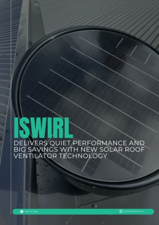 iSwirl Delivers Quiet Performance and Big Savings with New Solar Roof Ventilator