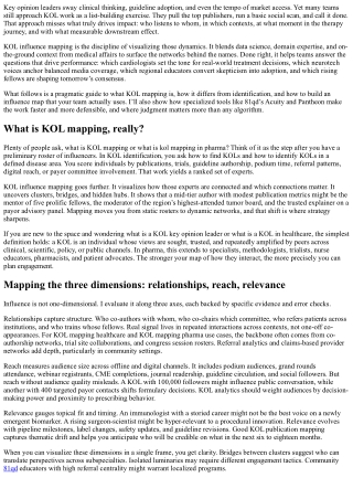 KOL Influence Mapping: Visualizing Relationships, Reach, and Relevance