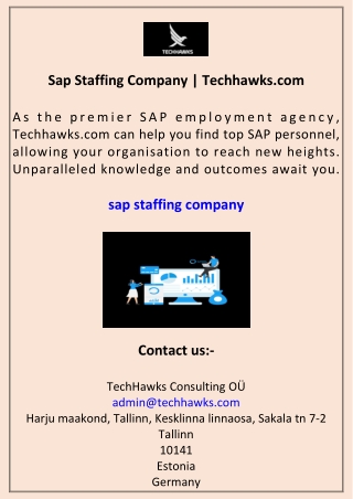 Sap Staffing Company Techhawks.com