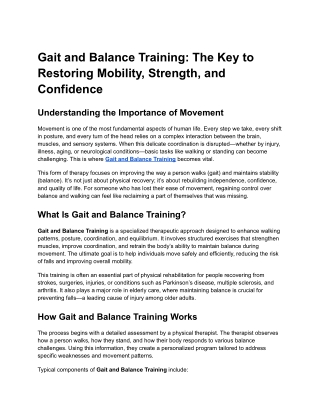 18 Gait and Balance Training