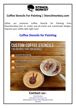 Coffee Stencils For Painting | Stencilmonkey.com