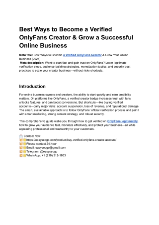 Best Ways to Become a Verified OnlyFans Creator & Grow a Successful Online Business