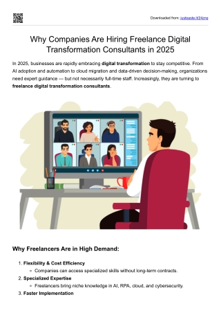Why Companies Are Hiring Freelance Digital Transformation Consultants in 2025