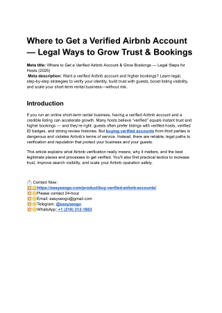 Where to Get a Verified Airbnb Account — Legal Ways to Grow Trust & Bookings