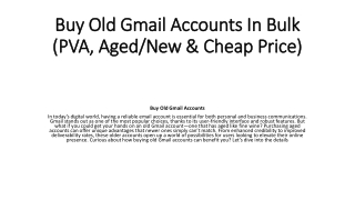 What to Look for When Buying Old Gmail Accounts?