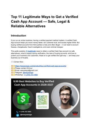 Top 11 Legitimate Ways to Get a Verified Cash App Account — Safe, Legal & Reliable Alternatives