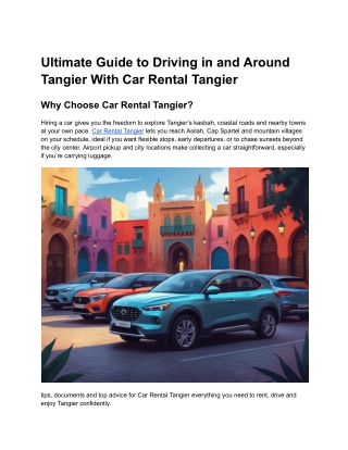 Car Rental Tangier_ Ultimate Guide to Driving in and Around Tangier