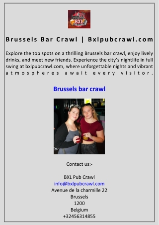 Brussels Bar Crawl Bxlpubcrawl.com