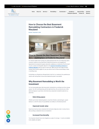 How to Choose the Best Basement Remodeling Contractors in Frederick Maryland